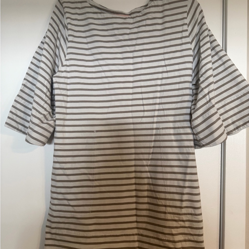 Free People Gray and White Striped Mini Dress